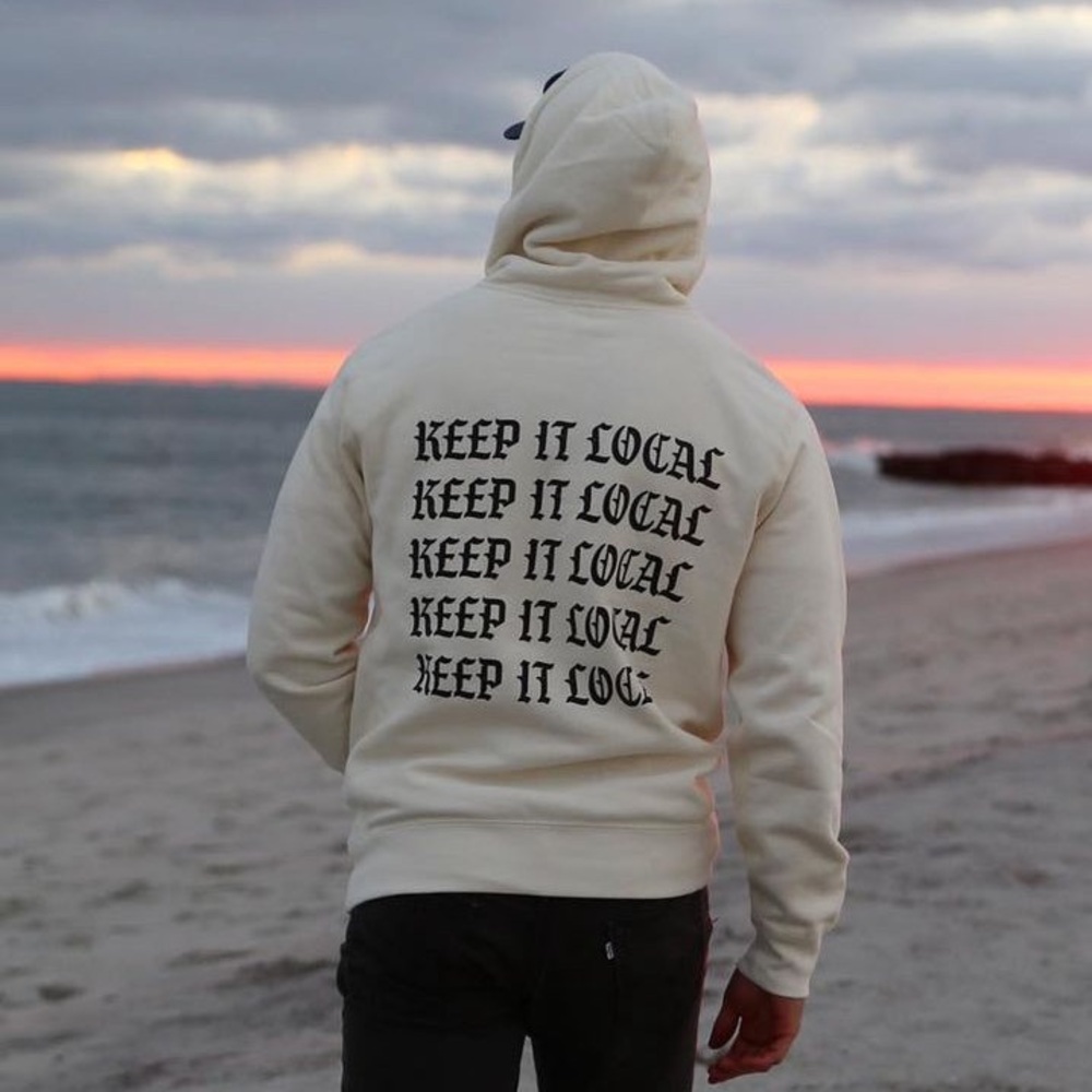 LOCALS ONLY Long Island Unisex White/Black Hoodie